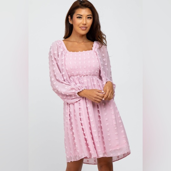 PinkBlush Swiss dot puff sleeve dress nwot - Picture 4 of 6